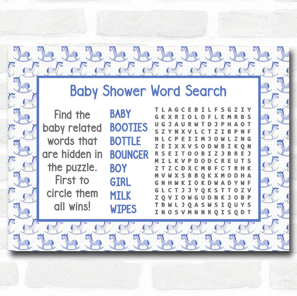 baby shower games for boys word search