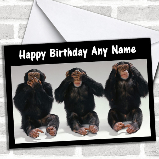 Cheeky Monkeys Personalized Birthday Card