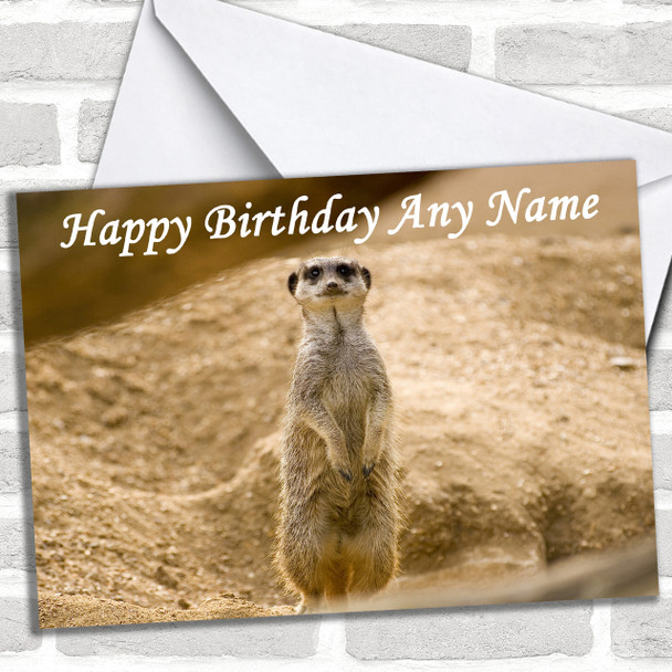Cute Meerkat Personalized Birthday Card