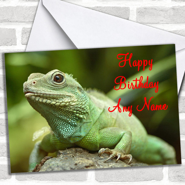 Cute Lizard Personalized Birthday Card