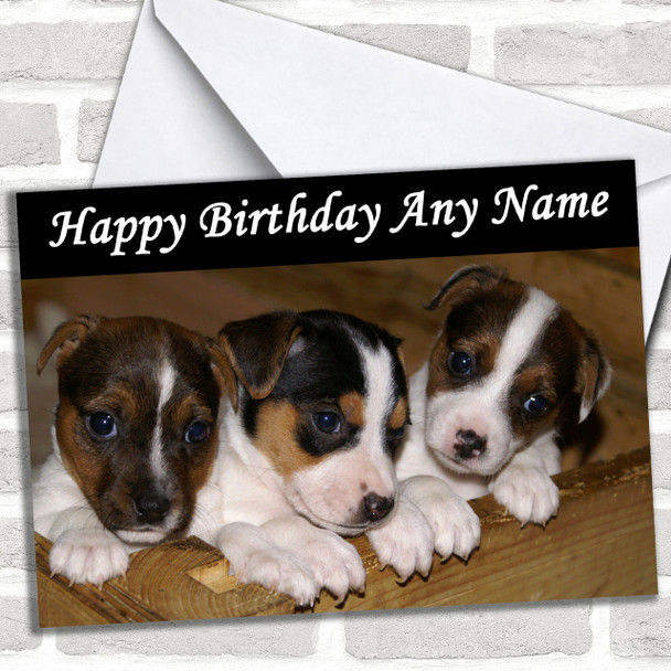 Jack Russell Puppy Dogs Personalized Birthday Card