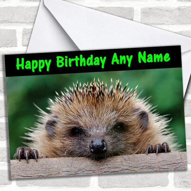 Funny Hedgehog Personalized Birthday Card