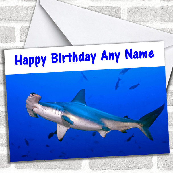Hammerhead Shark Personalized Birthday Card