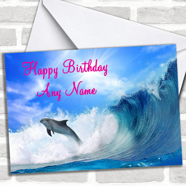 Beautiful Dolphin Personalized Birthday Card