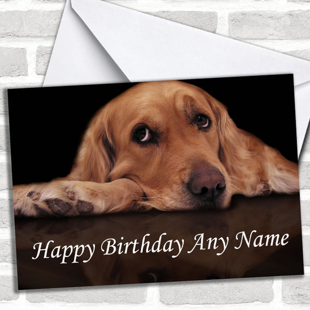 Sad Lovely Dog Personalized Birthday Card