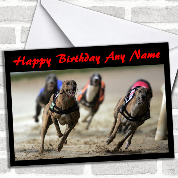 Dog Racing Personalized Birthday Card