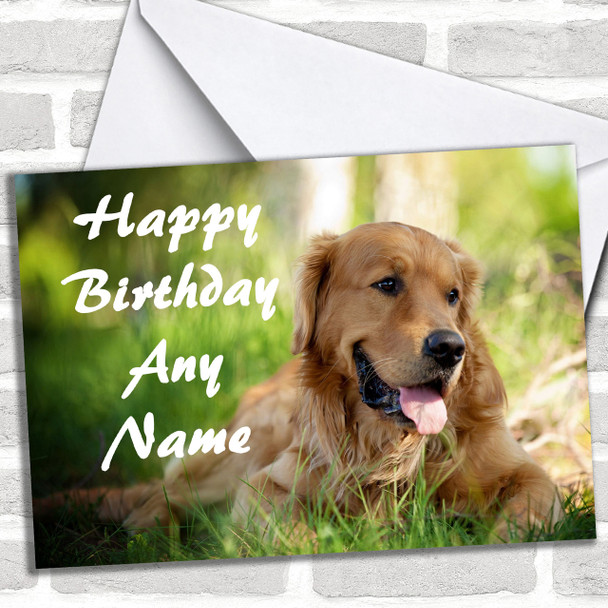 Retriever Dog Personalized Birthday Card