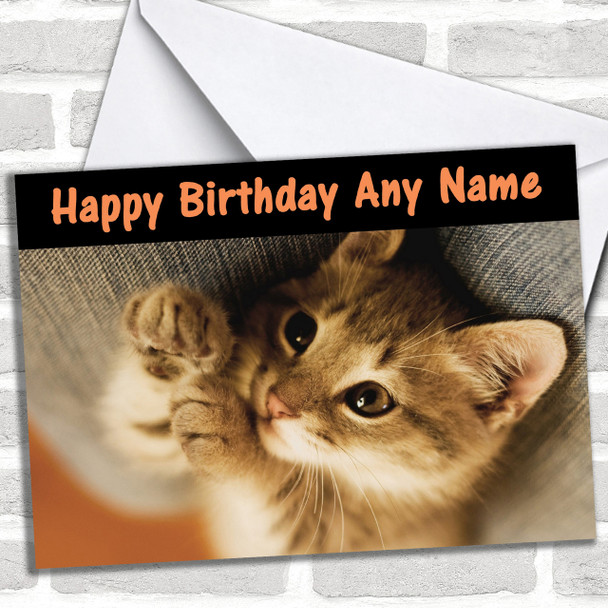 Cute Sweet Kitten Personalized Birthday Card