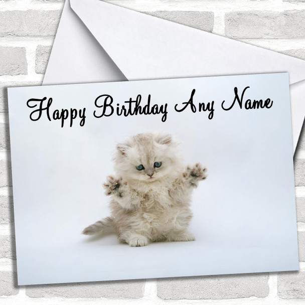 Gorgeous Funny Little Kitten Personalized Birthday Card