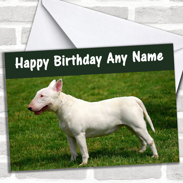 Bull Terrier Personalized Birthday Card