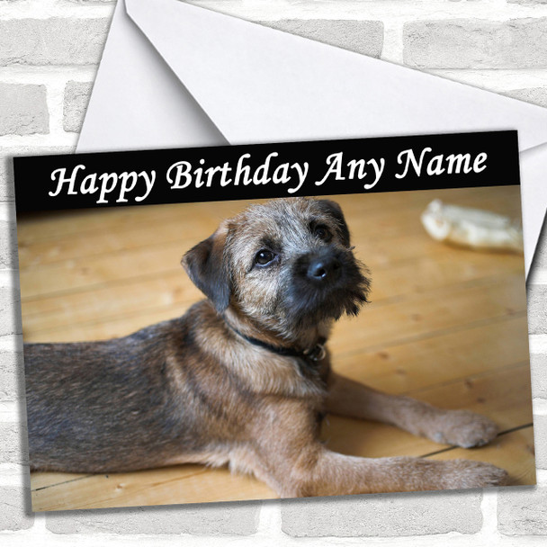 Border Terrier Dog Personalized Birthday Card