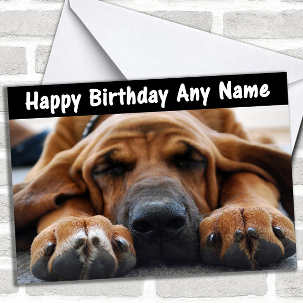 Bloodhound Dog Personalized Birthday Card