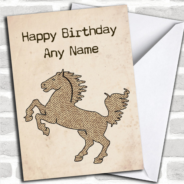 Vintage Newspaper Text Personalized Birthday Card