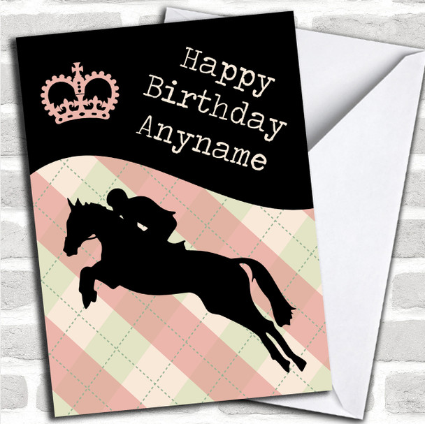 Show Jumping Horse Fan Personalized Birthday Card