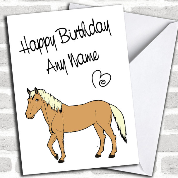 Palomino Horse Personalized Birthday Card