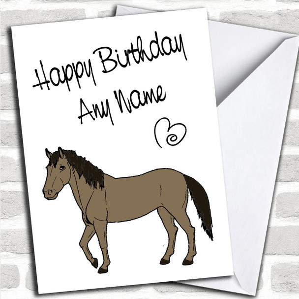 Dun Horse Personalized Birthday Card