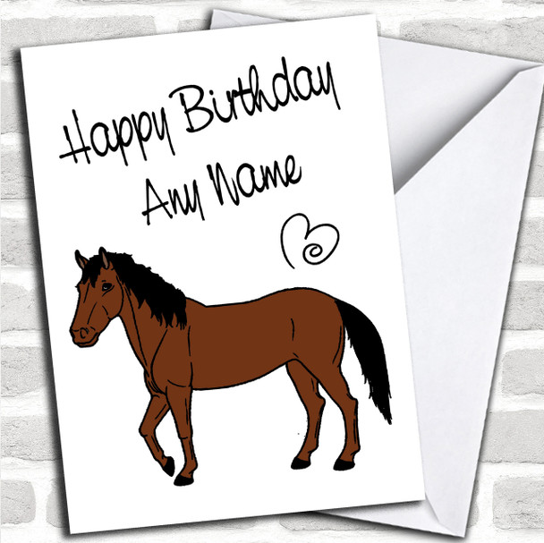 Bay Horse Personalized Birthday Card