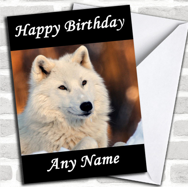 White Wolf Personalized Birthday Card