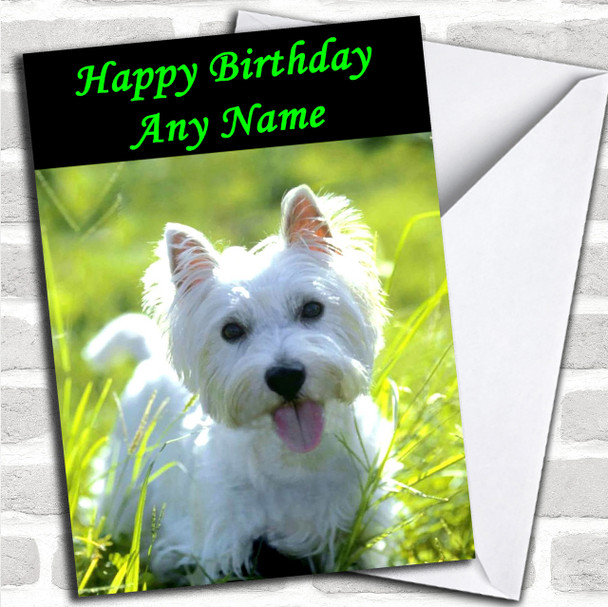 West Highland Terrier Puppy Dog Personalized Birthday Card