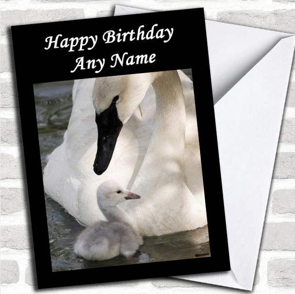 Swan & Signet Personalized Birthday Card