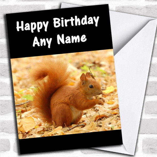 Red Squirrel Personalized Birthday Card