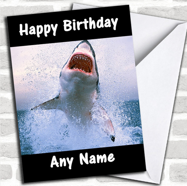 Huge Shark Personalized Birthday Card