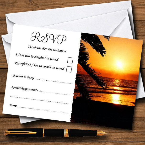 Gorgeous Florida Sunset Beach Personalized RSVP Cards