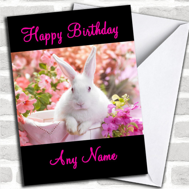 White Rabbit Personalized Birthday Card