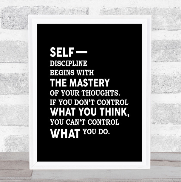 Self Discipline Quote Print Black & White