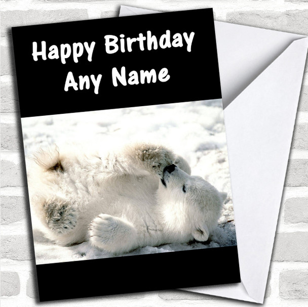 Baby Polar Bear Personalized Birthday Card