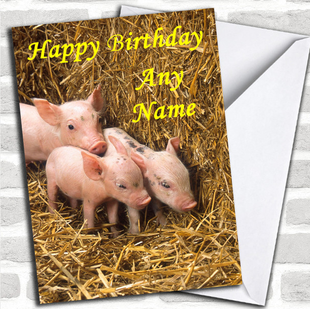 Piglets Personalized Birthday Card