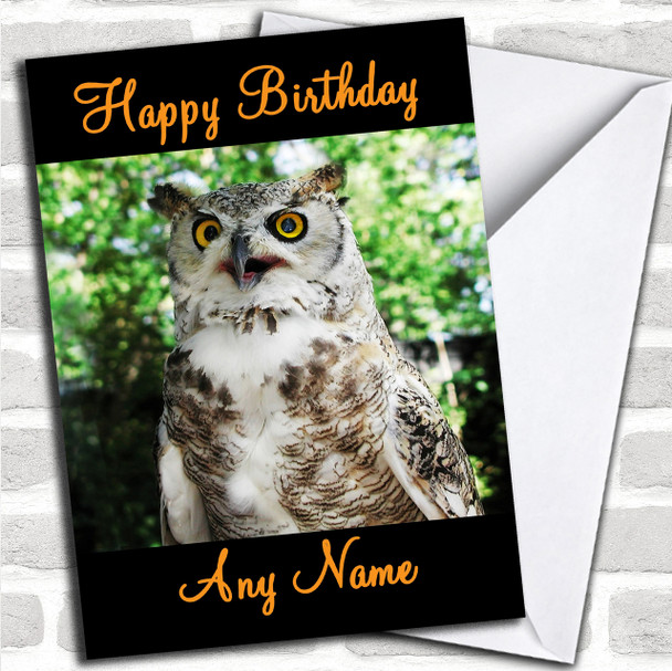 Owl Personalized Birthday Card