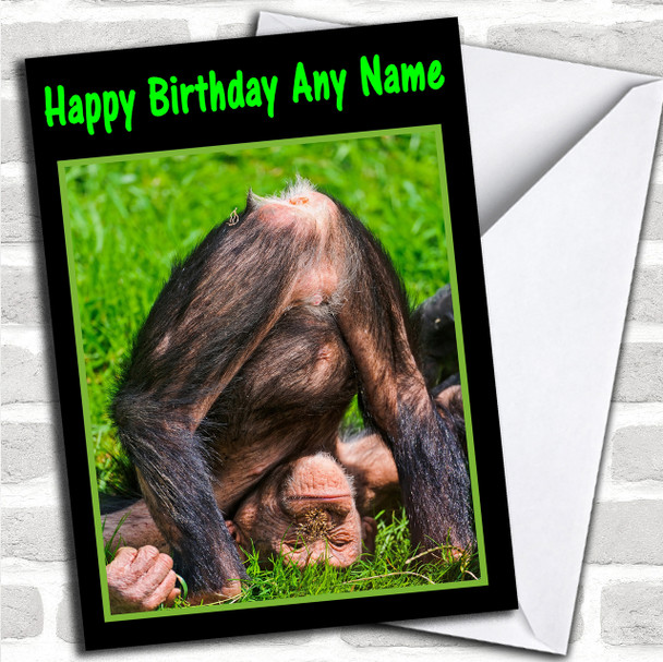 Funny Monkey Bum Personalized Birthday Card