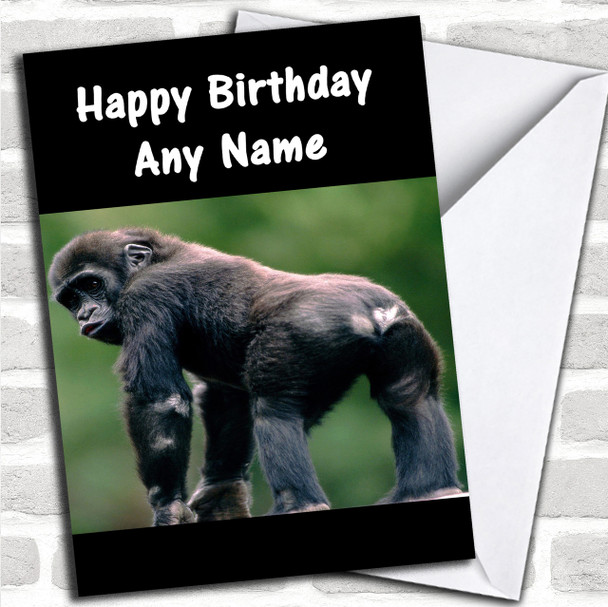 Monkey Bum Personalized Birthday Card