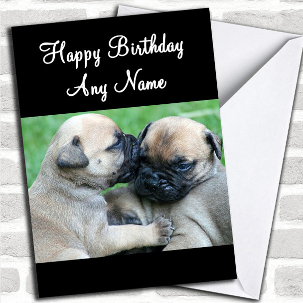 Mastiff Puppy Dogs Personalized Birthday Card