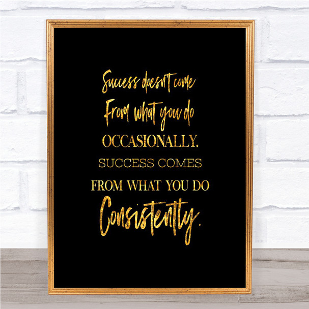 Success Doesn't Come From What You Do Quote Print Poster Word Art Picture