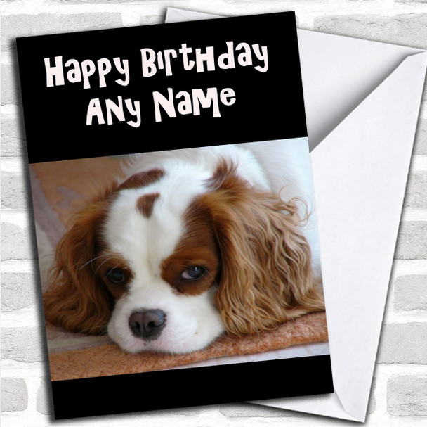 Lovely King Charles Spaniel Dog Personalized Birthday Card