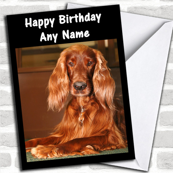 Irish Setter Personalized Birthday Card