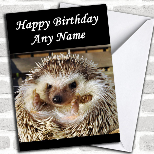 Cute Hedgehog Personalized Birthday Card