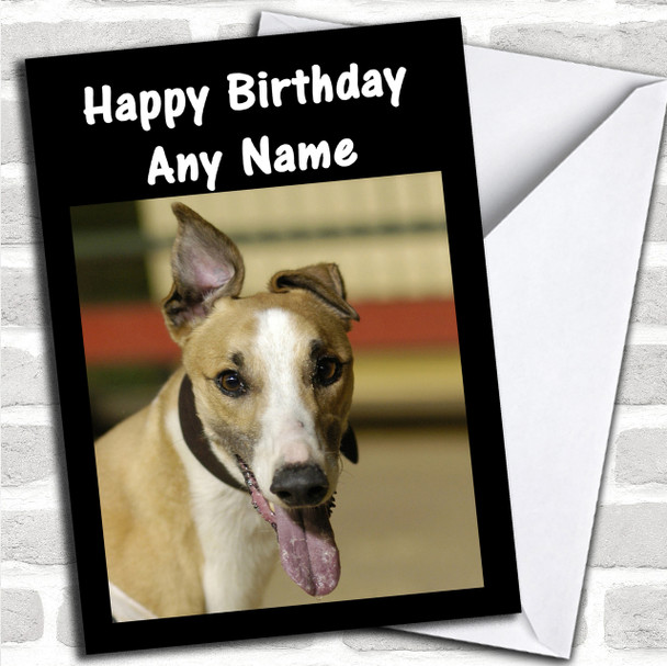 Greyhound Dog Personalized Birthday Card