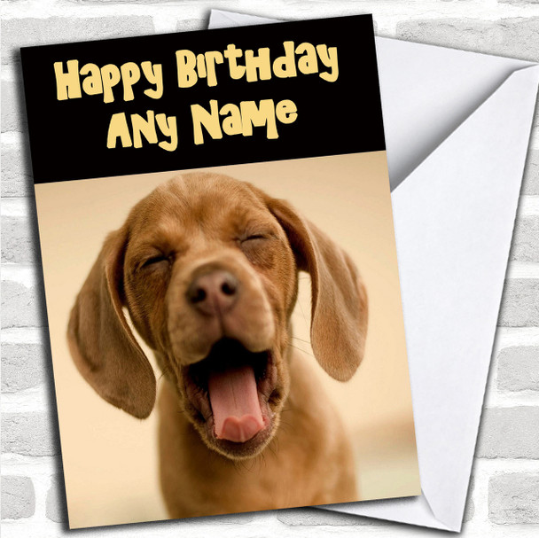Laughing Dog Personalized Birthday Card