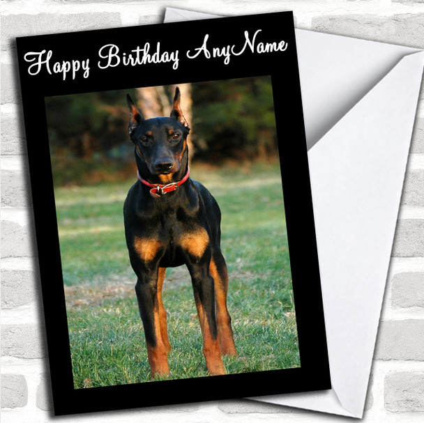 Doberman Dog Personalized Birthday Card