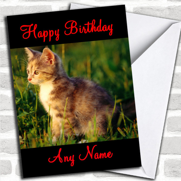 Lovely Kitten Personalized Birthday Card