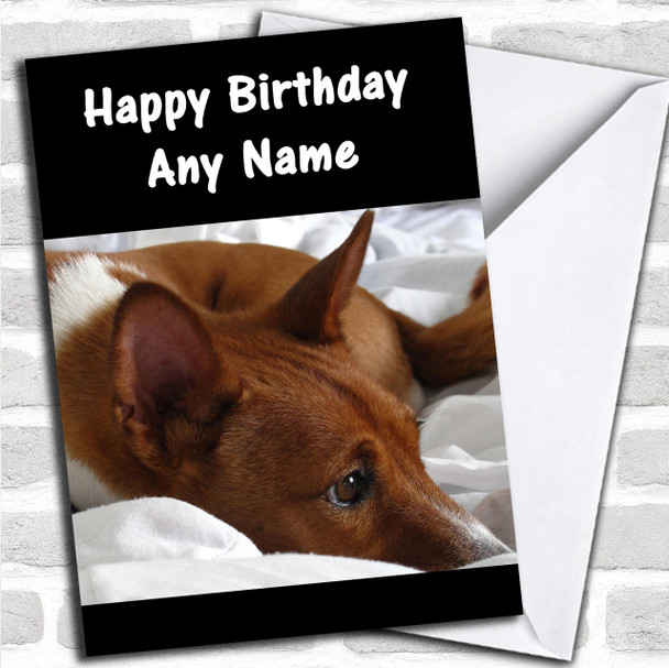 Basenji Dog Personalized Birthday Card