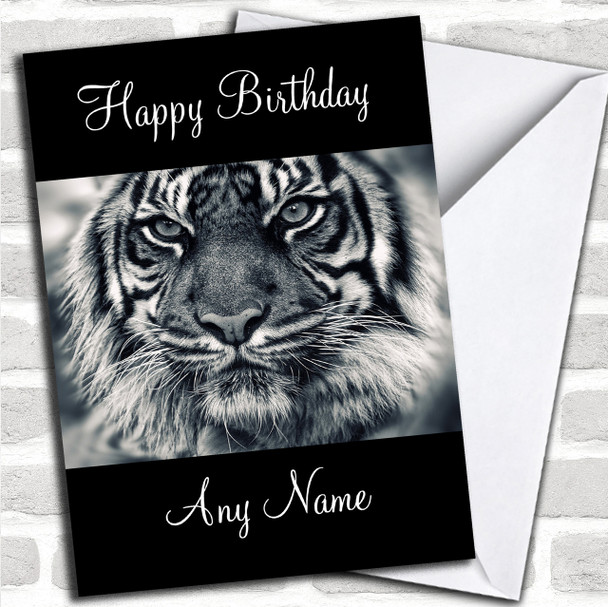 Stunning Tiger Close Up Personalized Birthday Card