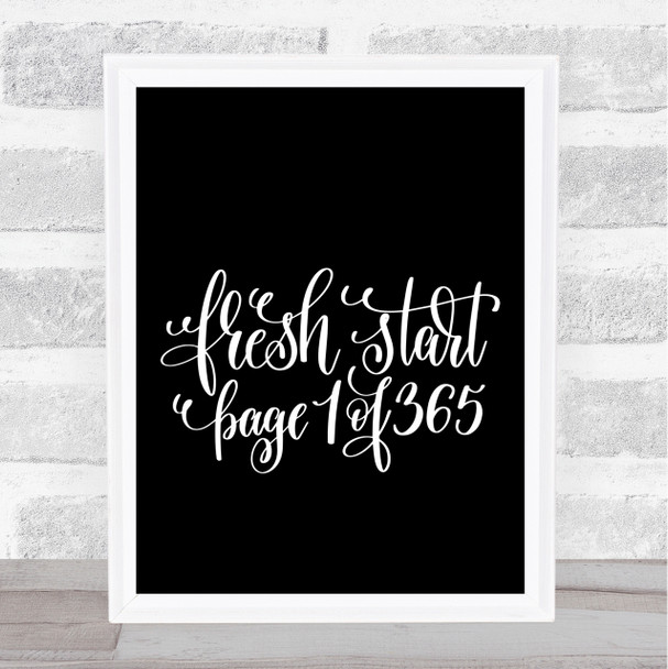 Christmas Fresh Start Quote Print Black & White