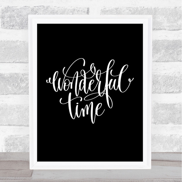 Christmas Wonderful Time Quote Print Black & White