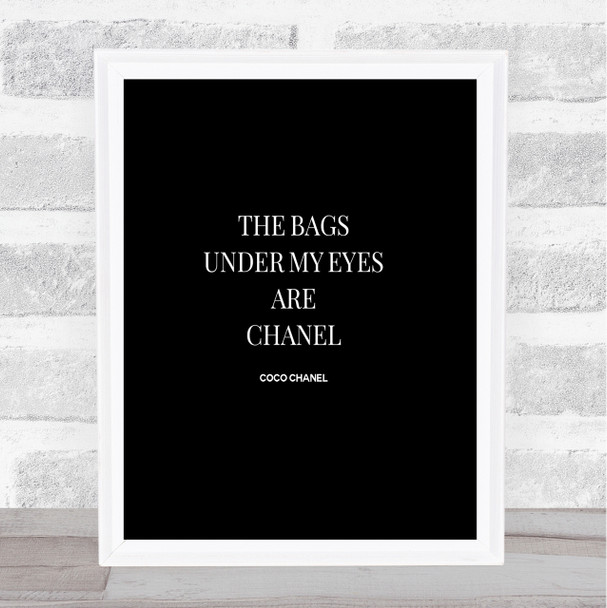 Coco Chanel Bags Under My Eyes Quote Print Black & White - Red