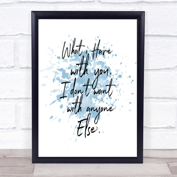 Have With You Inspirational Quote Print Blue Watercolour Poster