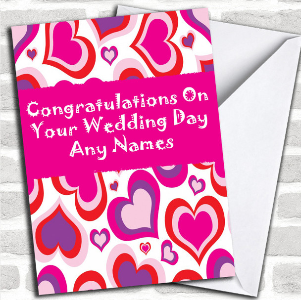 Beautiful Love Heart Romantic Personalized Wedding Day Card